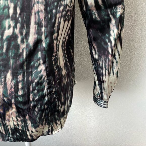Calvin Klein Button Down Blouse Long Sleeve Abstract - Picture 11 of 14